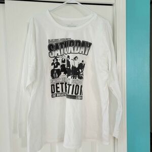 White Graphic Long Sleeve Shirt